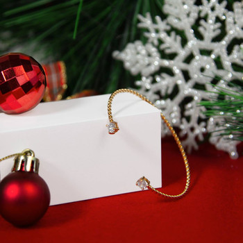 Bracelet plaqué or zirconias 60 mm