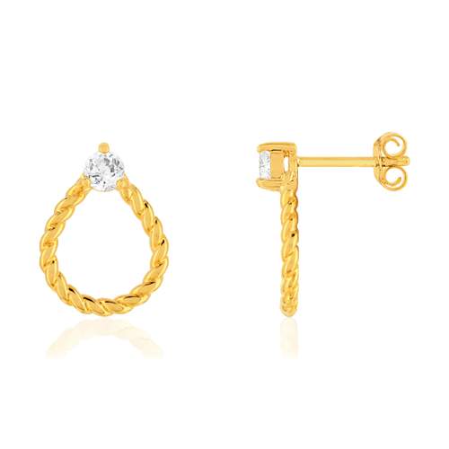 Boucles d'oreilles plaqué or zirconias