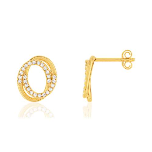 Boucles d'oreilles plaqué or zirconias