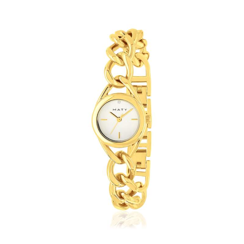 Montre femme dorée jaune - vue 1