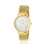 Montre femme dorée bracelet acier doré jaune maille milanaise - vue 1