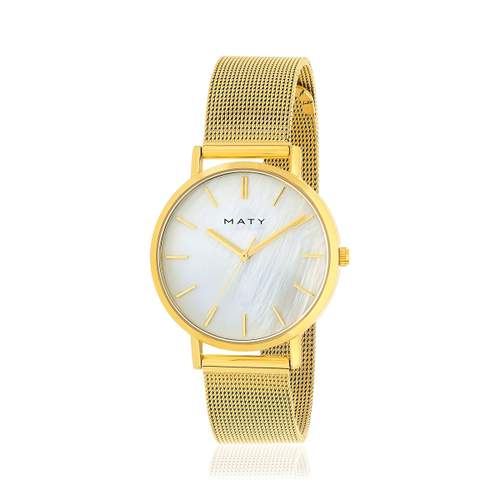 Montre femme dorée bracelet acier doré jaune maille milanaise