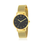 Montre femme dorée jaune bracelet acier doré maille milanaise - vue 1