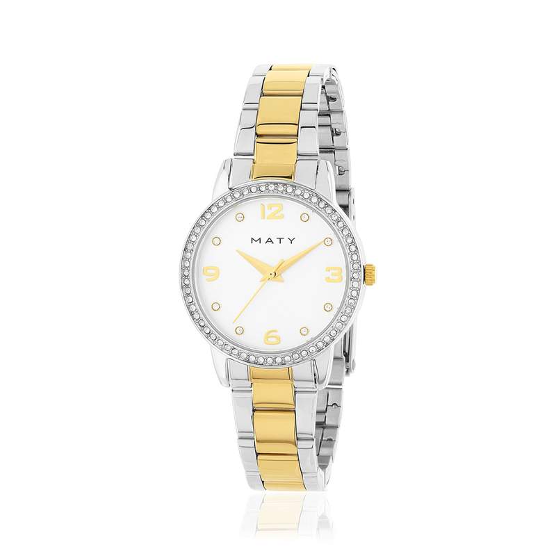 Montre femme acier bicolore jaune - vue 1