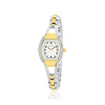 Montre femme métal bicolore jaune bracelet métal - vue 1