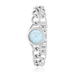 Montre femme chromée bracelet métal - vue 1