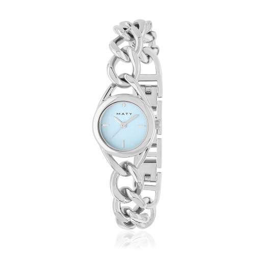 Verchroomd dameshorloge met metalen armband