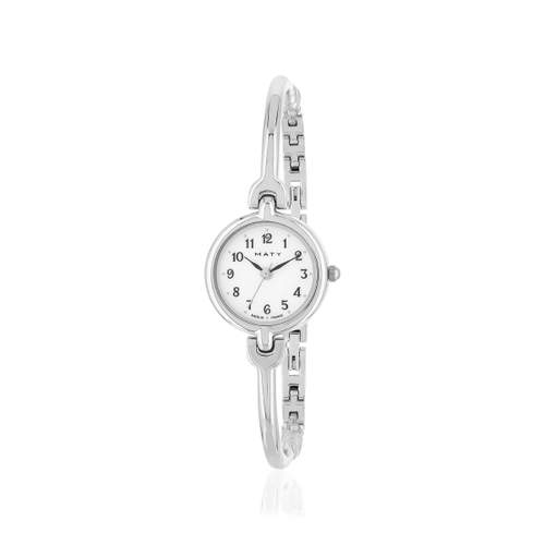 Montre femme chromée bracelet métal