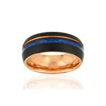 Bague tungstène rosé noir - vue 1