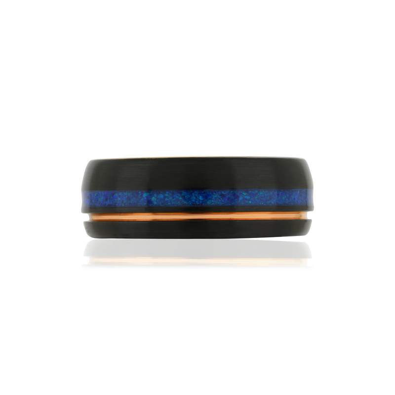 Bague tungstène rosé noir - vue 3