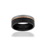 Bague tungstène noir - vue 1