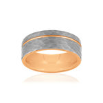 Bague tungstène rosé gris - vue 1