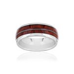 Bague tungstène bois - vue 1