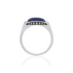 Bague acier lapis lazuli - vue 2