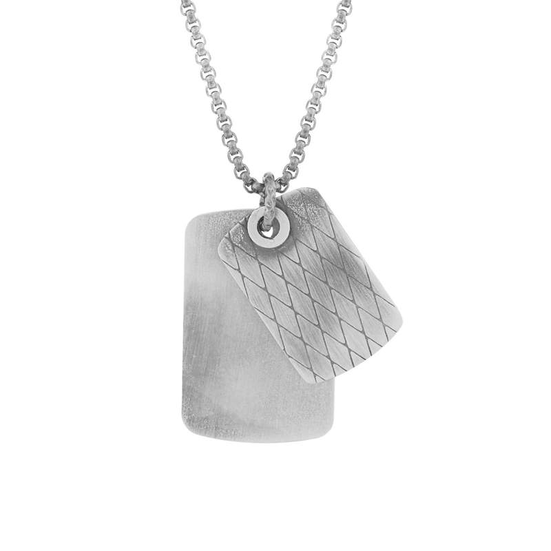 Collier plaque acier 50 cm - vue 1