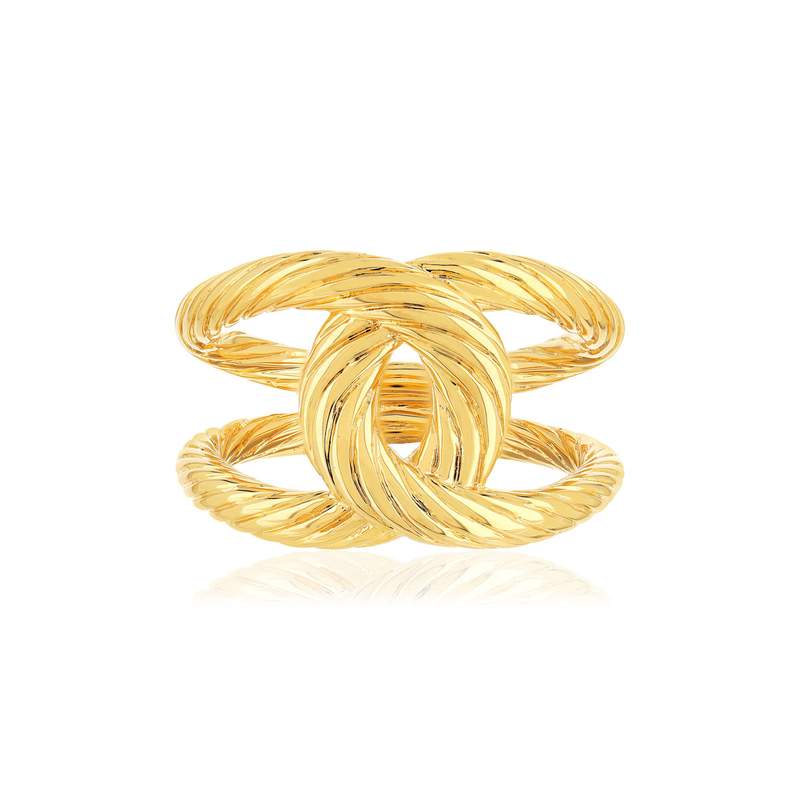 Bague plaqué or - vue 3