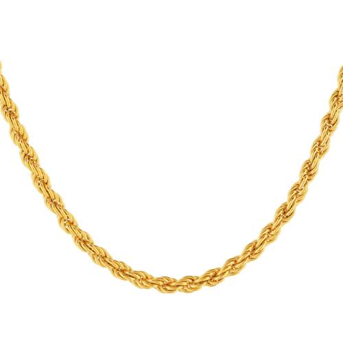 Chaine maille corde plaque or 50 cm