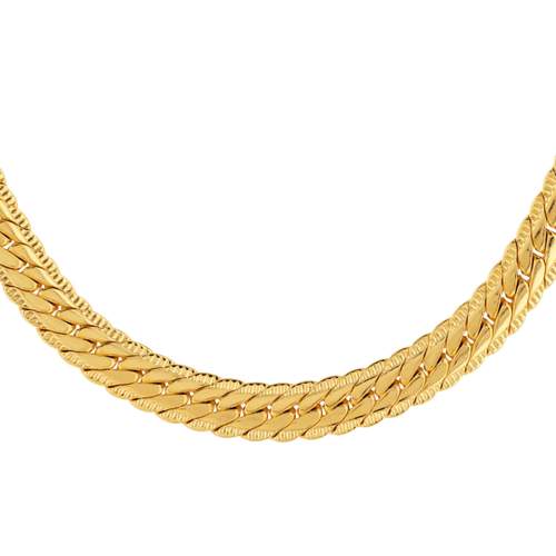 Gold-plated flat scalloped chain 45 cm