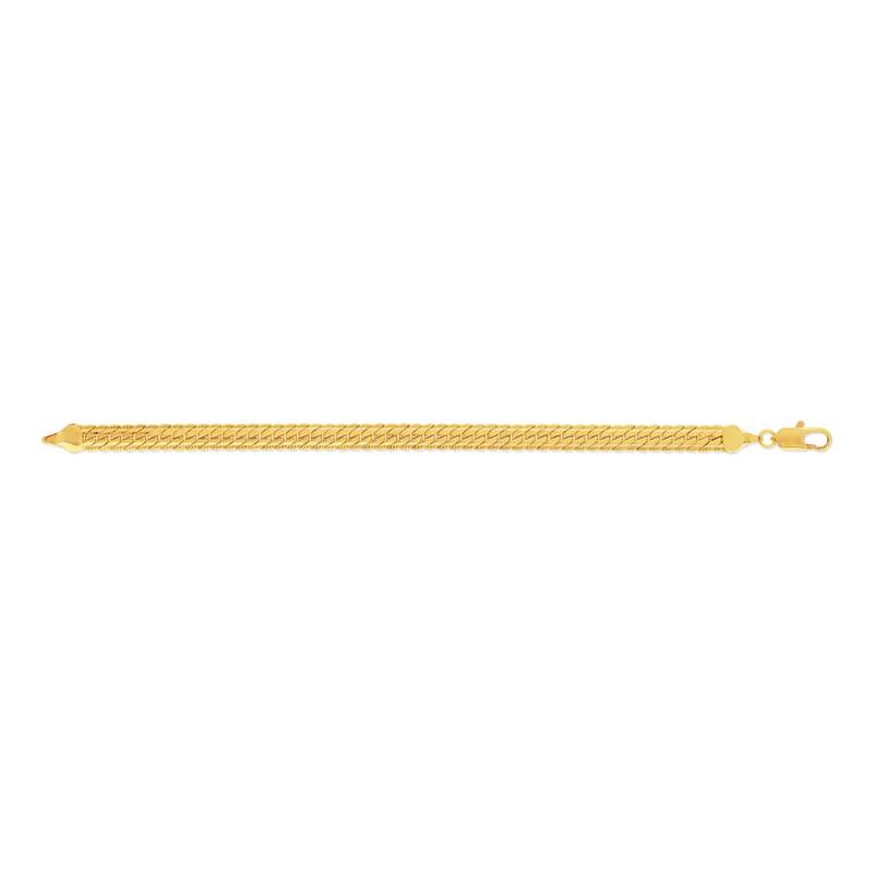 Bracelet maille anglaise plate festonnée plaqué or 18 cm - vue 1