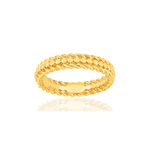 Bague plaqué or motif perlé - vue 1