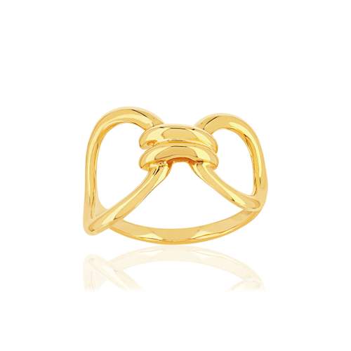 Bague plaqué or motif anneaux