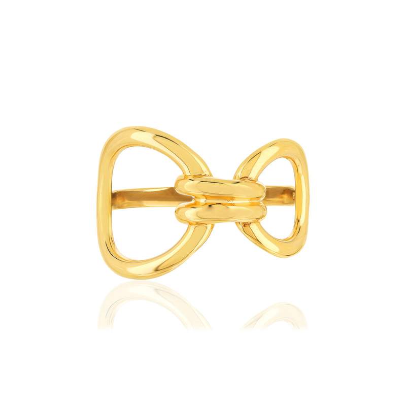 Vergulde ring met ringmotief - aanzicht 3