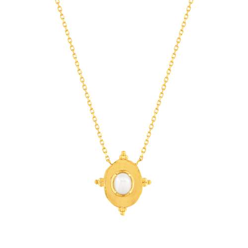 Gold-plated moonstone necklace 45 cm