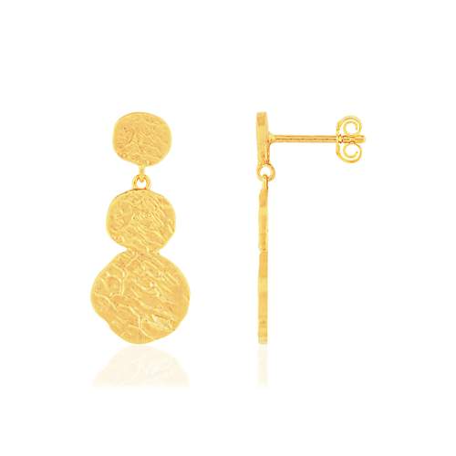 Boucles d'oreilles plaqué or effet martelé