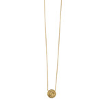 Collier plaqué or 45 cm médaille brossé motif oeil - vue D1