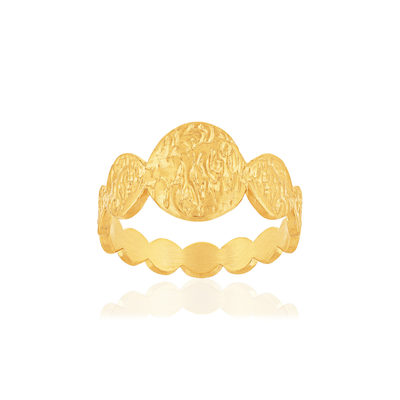 Bague plaqué or effet martelé - vue 1