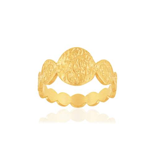 Bague plaqué or effet martelé