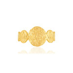 Bague plaqué or effet martelé - vue 3