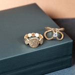 Bague plaqué or effet martelé - vue D1