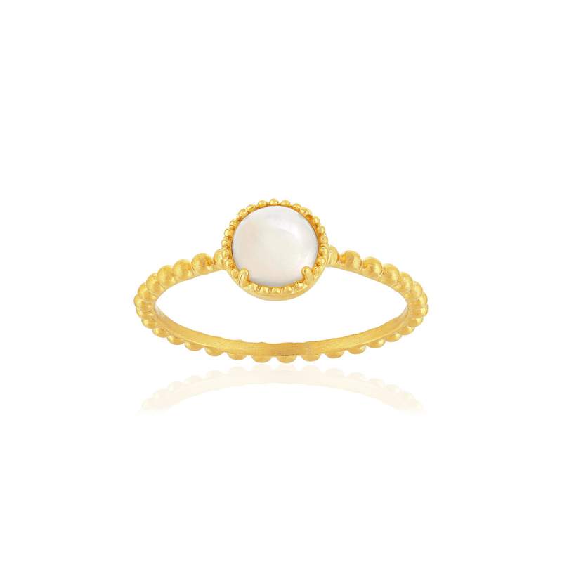 Bague plaqué or nacre - vue 1