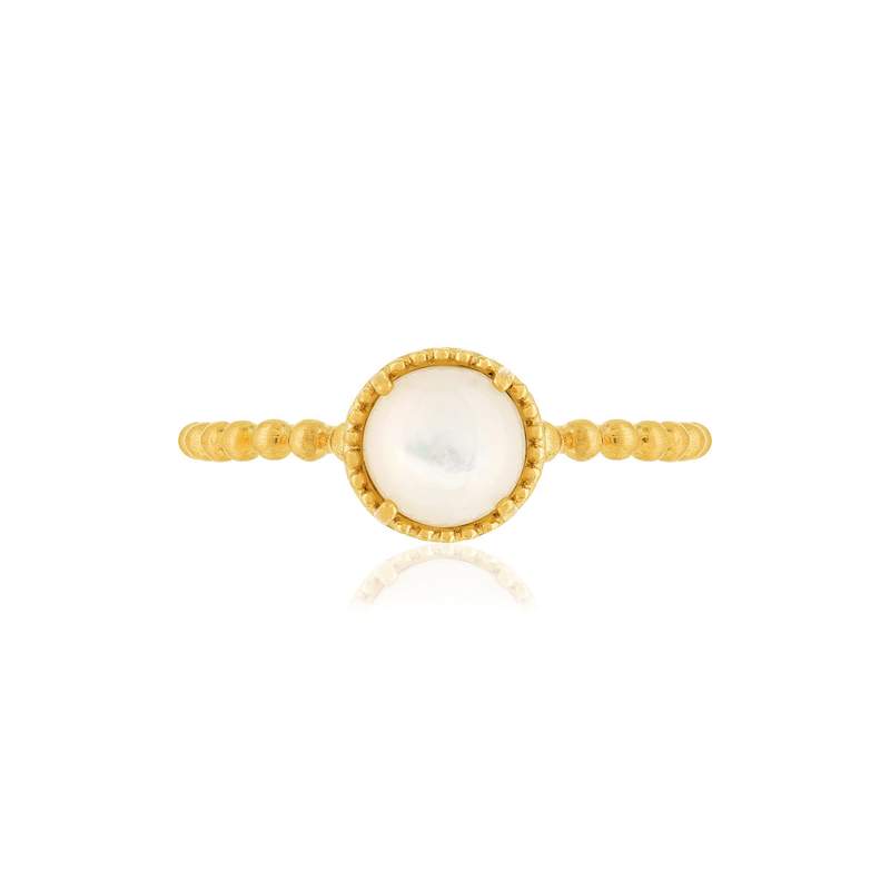 Bague plaqué or nacre - vue 3