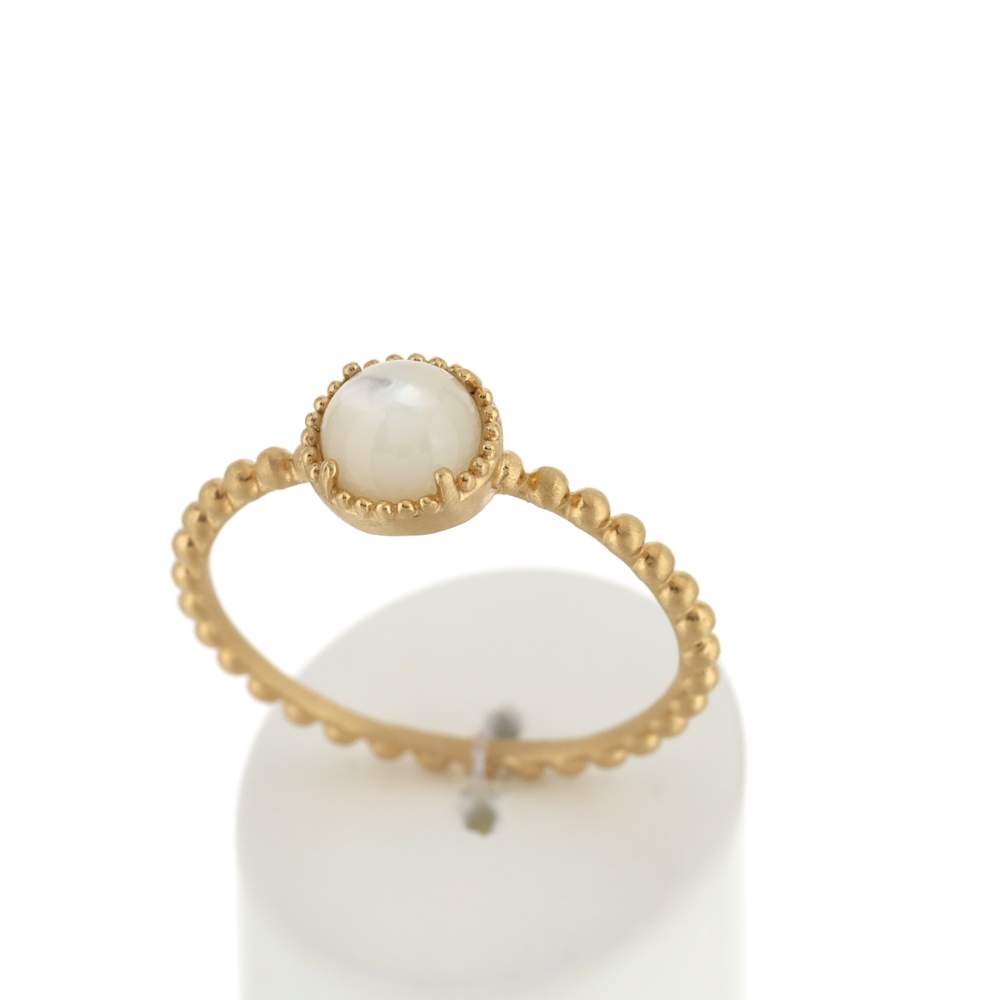 Bague plaqué or nacre - vue 2