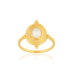 Bague plaqué or pierre de lune - vue 1