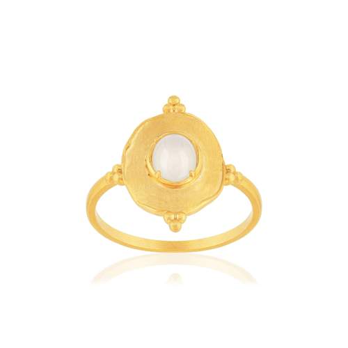 Bague plaqué or pierre de lune