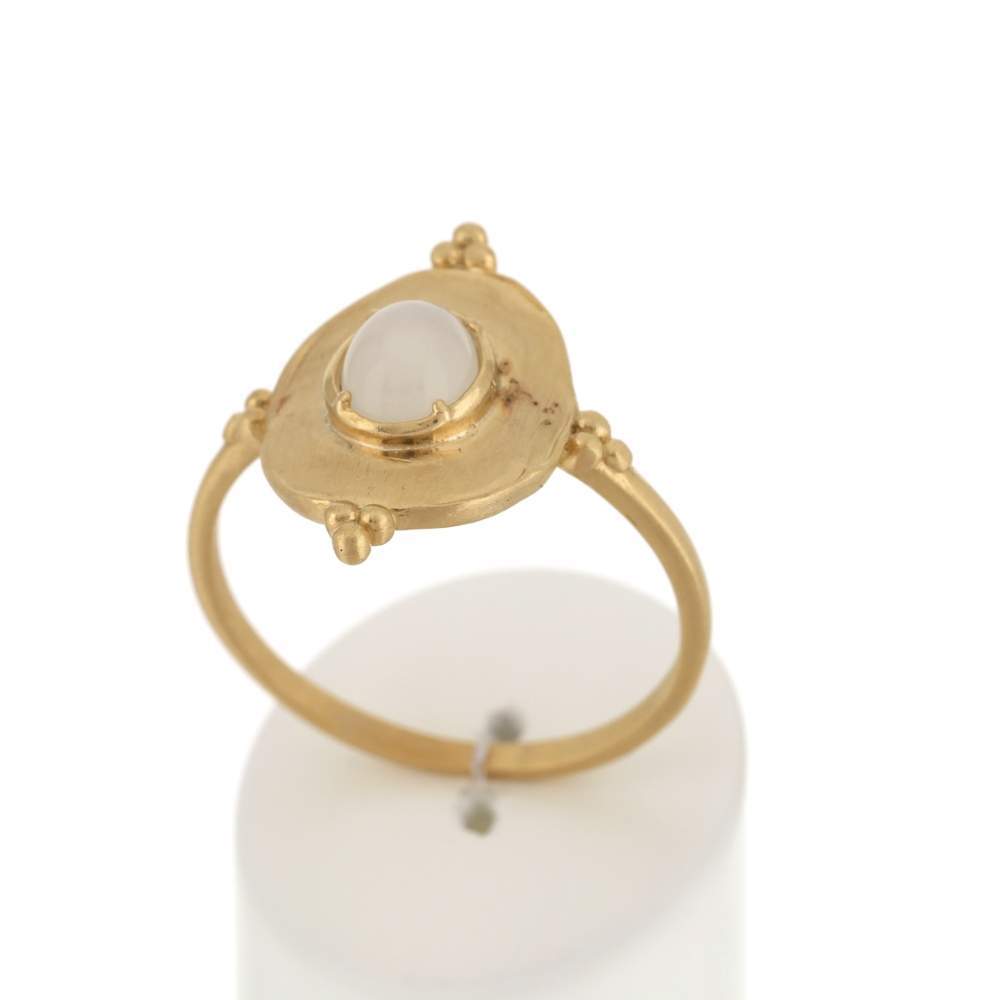 Bague plaqué or pierre de lune - vue 2