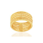 Vergulde ring met gehamerd effect - aanzicht 1
