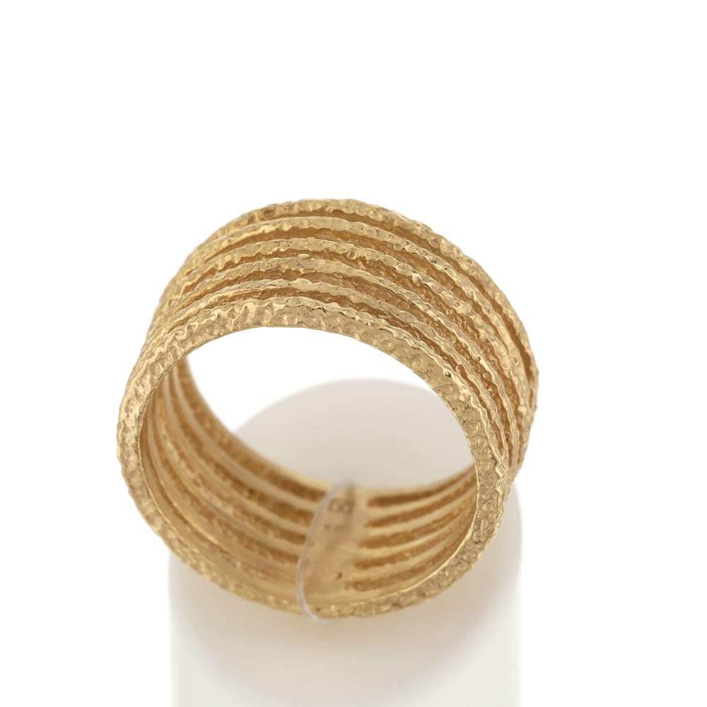 Bague plaqué or effet martelé - vue 2
