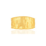 Bague plaqué or effet martelé mat bord perlé - vue 3