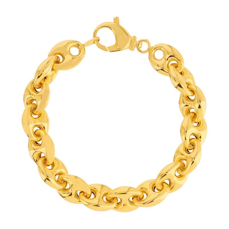 Bracelet plaqué or maille grain de café 20 cm - vue 1