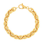 Bracelet plaqué or maille grain de café 20 cm - vue 1