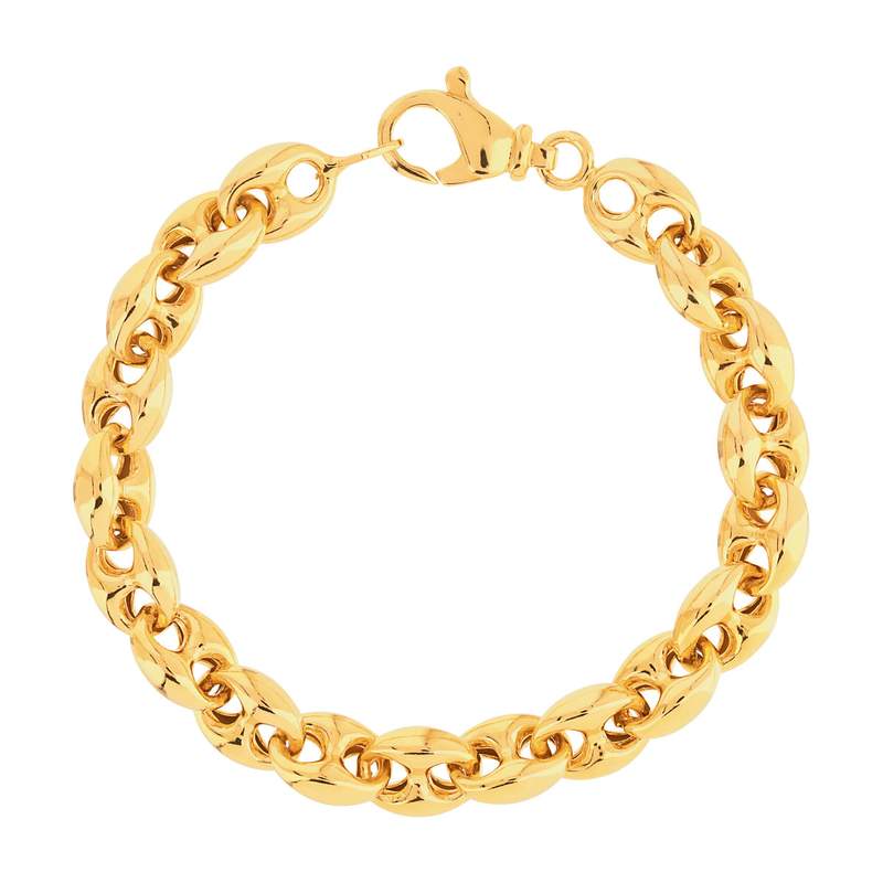 Bracelet plaqué or maille grain de café 20 cm - vue 1