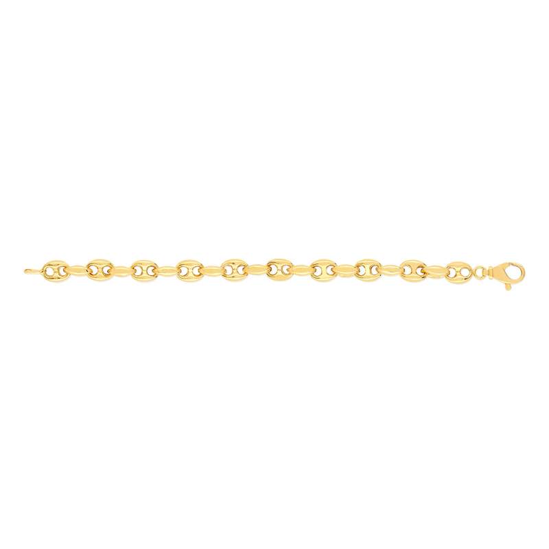 Bracelet plaqué or maille grain de café 20 cm - vue 2