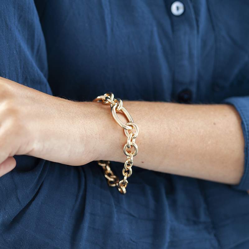 Bracelet plaqué or 20 cm - vue porté 1