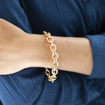 Bracelet plaqué or 20 cm maillons ronds - vue porté 1