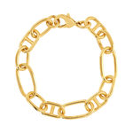 Bracelet plaqué or 20 cm maille marine alternée et maillons ronds - vue 1