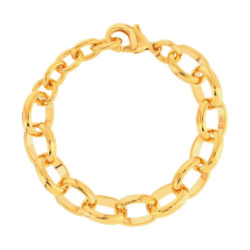 Bracelet plaqué or 19 cm maillons ronds
